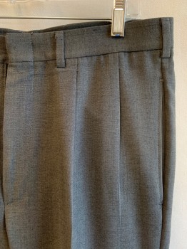 FARAH, Dk Gray, Wool, Solid, Pleated Front, 4 Pockets,