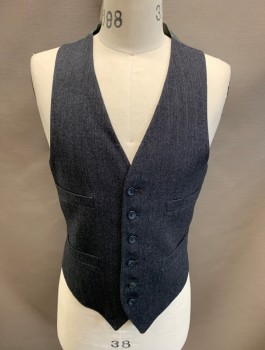 ACADEMY AWARD, Dk Gray, Gray, Wool, Stripes - Vertical , V-N, Single Breasted, Button Front, 4 Pckts, Belted Back