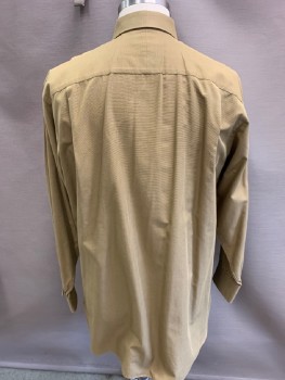JOHN W NORDSTROM, Tobacco Brown, Cotton, Stripes - Micro, Button Front, C.A., L/S, 1 Pocket, Heavy Fabric with Faille Texture