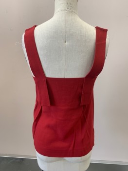 Womens, Top, & OTHER STORIES, Paprika Red, Viscose, Solid, 4, Square Neckline, Sleeveless