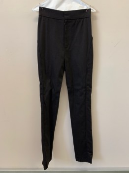 Womens, Sci-Fi/Fantasy Pants, NO LABEL, Black, Polyester, Cotton, Solid, 25/28, F.F, Black Piping, Zip Front,