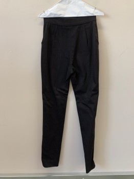 Womens, Sci-Fi/Fantasy Pants, NO LABEL, Black, Polyester, Cotton, Solid, 25/28, F.F, Black Piping, Zip Front,