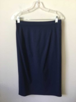 THEORY, Navy Blue, Wool, Lycra, Solid, Pencil, Darted, Slit Center Back,