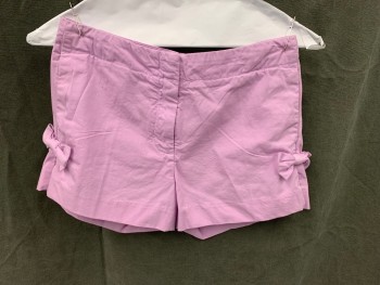 CREWCUTS, Lavender Purple, Cotton, Solid, Zip Fly, 2 Pockets, Side Seam Pleats with Bow Detail