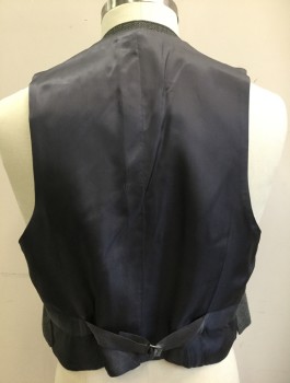 N/L, Gray, Charcoal Gray, Wool, Cotton, Birds Eye Weave, Single Breasted, 6 Buttons, 4 Welt Pockets, Solid Gray Satin Back with Self Belt,