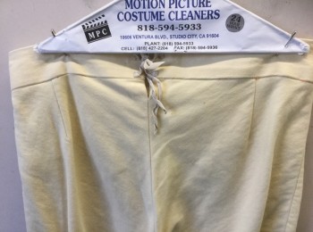 N/L, Cream, Cotton, Solid, Military Uniform Breeches, Brushed Twill, Faux Fall Front, Knee Length, Invisible Zipper at Side, 1 Faux Welt Pocket, Lace Up at Center Back, *Missing Buttons/Closures at Hem, Multiples, Late 1700's Early 1800's Made To Order Reproduction