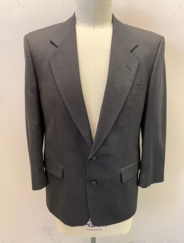 JONES NY, Black, Brown, Wool, 2 Color Weave, Notched Lapel, Single Breasted, Button Front, 2 Buttons, 3 Pockets