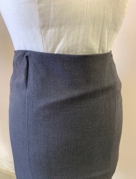 Womens, Skirt, Knee Length, ANNE KLEIN, Gray, Polyester, Viscose, Solid, Sz.14, Pencil Skirt, Invisible Zipper at Side