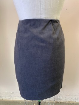 Womens, Skirt, Knee Length, ANNE KLEIN, Gray, Polyester, Viscose, Solid, Sz.14, Pencil Skirt, Invisible Zipper at Side
