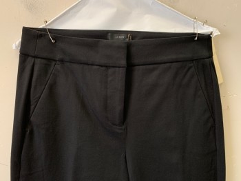 J CREW, Black, Polyester, Solid, F.F, Zip Front