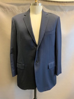 PRONTO UOMO, Black, Navy Blue, Wool, Stripes - Pin, Notched Lapel, Single Breasted, Button Front, 2 Back, 3 Pockets
