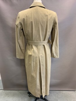 Womens, Coat, Trenchcoat, BANANA REPUBLIC, Khaki Brown, Cotton, L, With Matching Belt, C.A., Double Breasted, Button Front, Tortoise Shell Buttons, 2 Pockets