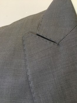ZARA MAN, Gray, Wool, Polyester, Heathered, Sport Coat - 2 Button Single Breasted, 3 Pockets, Pick Stitch Detail at Collar & Lapel and Pocket Flaps, 2 Slits at Back
