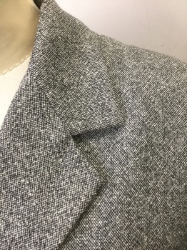 Womens, Coat, CHARLES GRAY, Gray, Black, White, Wool, Nylon, 2 Color Weave, 4, Black and White Birdseye/2 Color Weave, (Appears Gray From a Distance), Single Breasted, Notched Lapel, 3 Buttons,  Knee Length, 2 Welt Pockets, **Has a Double,