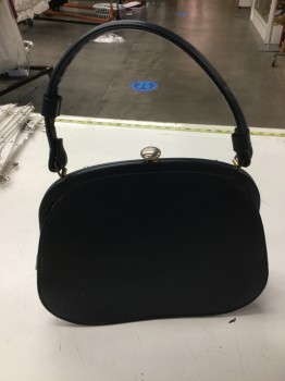 Womens, Purse, N/L, Navy Blue, Faux Leather, Solid, O/S, Single Strap, Clam Shell Opening