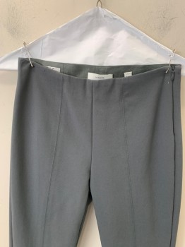 Womens, Slacks, VINCE, Gray, Cotton, Nylon, Solid, XS, Stretch Ponte, Skinny Cropped Leg, High Waisted, Invisible Zipper at Side