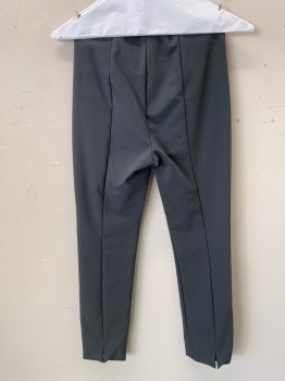 Womens, Slacks, VINCE, Gray, Cotton, Nylon, Solid, XS, Stretch Ponte, Skinny Cropped Leg, High Waisted, Invisible Zipper at Side