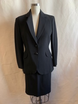 Womens, Suit, Jacket, MOSCHINO, Black, Acetate, Rayon, Solid, W27, B36, BLAZER, Single Breasted, 2 Black Buttons, Notched Lapel, 2 Pockets, Vent Back