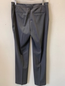 CALVIN KLEIN, Gray, Polyester, Rayon, Solid, 2000s, Low Rise, 4 Pockets,
