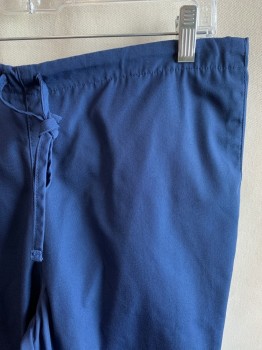 N/L, Navy Blue, Polyester, Rayon, Solid, Elastic Waistband, Drawstring Waist, 3 Pockets