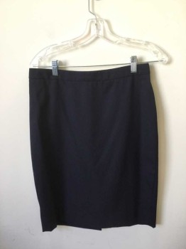 Womens, Suit, Skirt, J CREW, Navy Blue, Wool, Polyester, Solid, 4, Pencil, Slit Center Back,