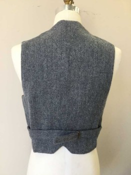 N/L, Navy Blue, Lt Blue, Wool, Acetate, Herringbone, Wool Tweed Herringbone Fabric Front and Back with Satin Lining. Soft Notched Lapel, 6 Buttons Single Breasted, 4 Faux Welt Pockets. Adjustable Waist,