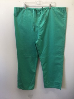 N/L, Kelly Green, Polyester, Cotton, Solid, Drawstring Waist, 1 Back Pocket with Red Twill Trim