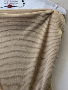 VISIONZ, Beige, Gold, Polyester, Stripes - Horizontal , Jersey, Strapless, Elastic Bust, Sides, and Waistband, Knotted Hems, Capri Style