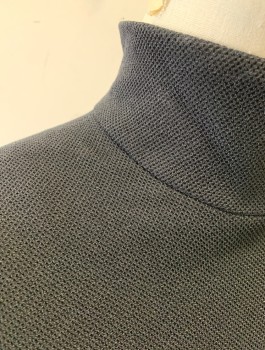 Womens, Dress, Sleeveless, N/L, Black, Polyester, Spandex, Solid, B32-34, S, Waffle Texture Stretch Material, Turtleneck, Sheath Dress, Hem Below Knee, Invisible Zipper in Back