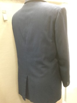 MTO, Navy Blue, Gray, Dk Gray, Wool, Stripes, Button Front, 3 Pockets, Notched Lapel, Single Breasted,
