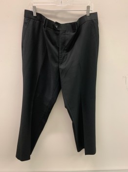 Mens, Suit, Pants, GIORGIO  FIORELLI, Black, Wool, Solid, F.F, Side Pockets  2 Back Pockets