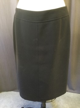 TAHARI, Espresso Brown, Polyester, Solid, Straight, Back Zipper, Two Inch Waistband, Back Slit