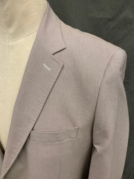 Mens, Sportcoat/Blazer, MATTARAZI, Taupe, Cotton, Solid, 46L, Single Breasted, Collar Attached, Notched Lapel, Hand Picked Collar/Lapel, 4 Pockets, Long Sleeves, Brown Suede Elbow Patches