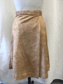 ANGELICA, Brown, Polyester, Mottled, A-Line, Wrap Flap in Back, 2 Patch Pocket, Belt Buttons in Front, Cow Hide Print Texture