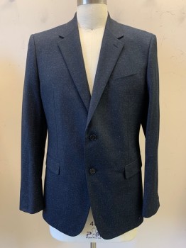 THEORY, Midnight Blue, Blue, Wool, 2 Color Weave, 2 Buttons, Single Breasted, Notched Lapel, 3 Pockets