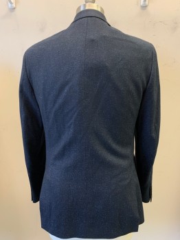 THEORY, Midnight Blue, Blue, Wool, 2 Color Weave, 2 Buttons, Single Breasted, Notched Lapel, 3 Pockets