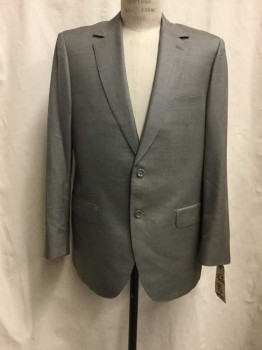 Mens, Suit, Jacket, MATTARAZI UOMO, Taupe, Wool, Silk, Solid, 42R, Taupe, 2 Buttons,  Notched Lapel,