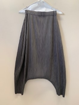 Womens, Sci-Fi/Fantasy Pants, NO LABEL, Gray, Polyester, Solid, W30, Harem Pants, Pleated, Elastic Waist Band, Made To Order,