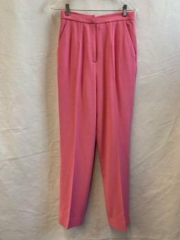 Womens, Suit, Skirt, SALONI, Bubble Gum Pink, Viscose, Wool, Solid, W 28, Darted Waist, 2 Front Pockets, 2 Faux Back Pockets