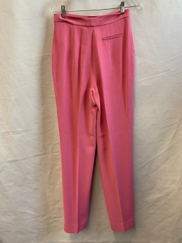 SALONI, Bubble Gum Pink, Viscose, Wool, Solid, Darted Waist, 2 Front Pockets, 2 Faux Back Pockets