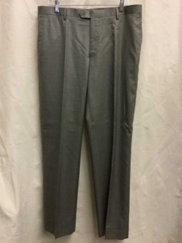 Mens, Suit, Pants, MATTARAZI UOMO, Taupe, Wool, Silk, Solid, 36/32, Taupe