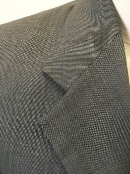 FIORAVANTI, Gray, Wool, Birds Eye Weave, Single Breasted, Collar Attached, Notched Lapel, 3 Buttons,  3 Pockets