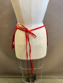 Unisex, Apron, NL, Red, Poly/Cotton, OS, 3 Pockets, Tie Back