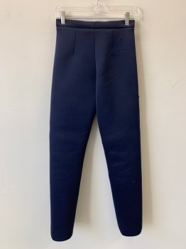 Womens, Sci-Fi/Fantasy Pants, NO LABEL, Navy Blue, Polyester, Solid, 26/29, F.F, Blue Piping, Zip Front, Made To Order,
