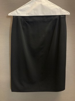 Womens, Skirt, GIANNI VERSACE, Black, Wool, Polyester, Solid, W28, F.F, Below Knee Length, Side Zipper