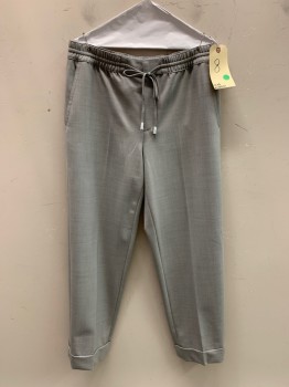 Womens, Casual Pants, CLUB MONACO, Gray, Polyester, Solid, 8, F.F, Elastic Waist Band with D String, Side Pockets,