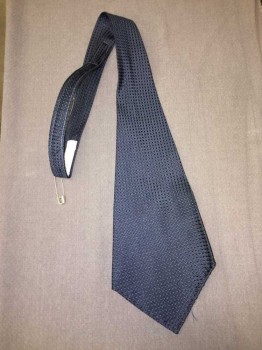 Mens, Tie, NL, Navy Blue, Synthetic, Solid, 4 in Hand, Textured