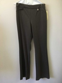 Womens, Slacks, 7TH AVE, Dk Brown, Synthetic, Heathered, W 30, Dk Brown Knit
