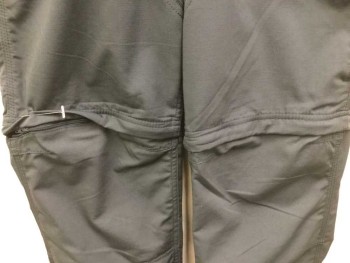 CARHARTT, Dk Gray, Cotton, Polyester, Solid, Hiking Pants, Zip Front, (zipper at Knee-- Short Optional)