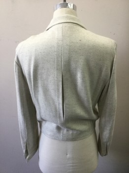MTO, Ivory White, Lt Gray, Cotton, Silk, Diamonds, Made To Order, Double Breasted, 2 Buttons at Waist, Notched Lapel, Box Pleat Center Back, Flock of Seagulls, Triple,